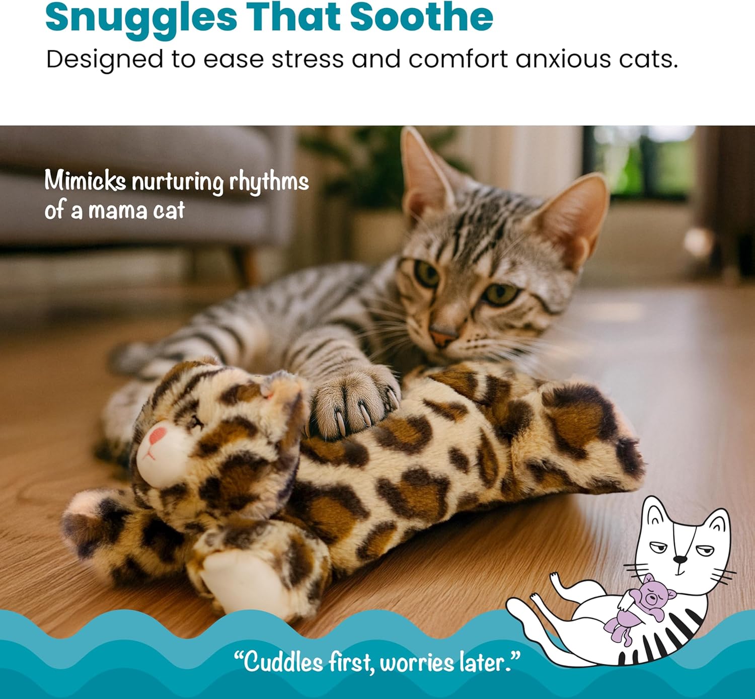 Catstages Calming Kitty Pal showing the removable internal heartbeat module and warmth pouch