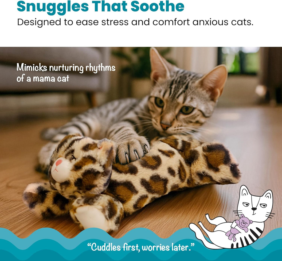 Catstages Calming Kitty Pal showing the removable internal heartbeat module and warmth pouch
