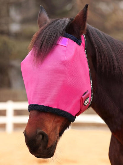 Harrison Howard Reinforced Horse Fly Mask with Mirror PVC Brow Support, Enhanced Eye Space, UV Protection Purple M - Image 11