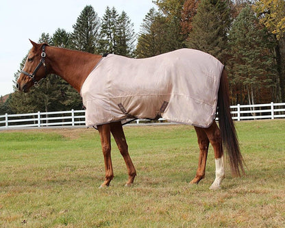 TuffRider UV protection horse sheet packaging and labels detailing the 50 percent sun protection feature