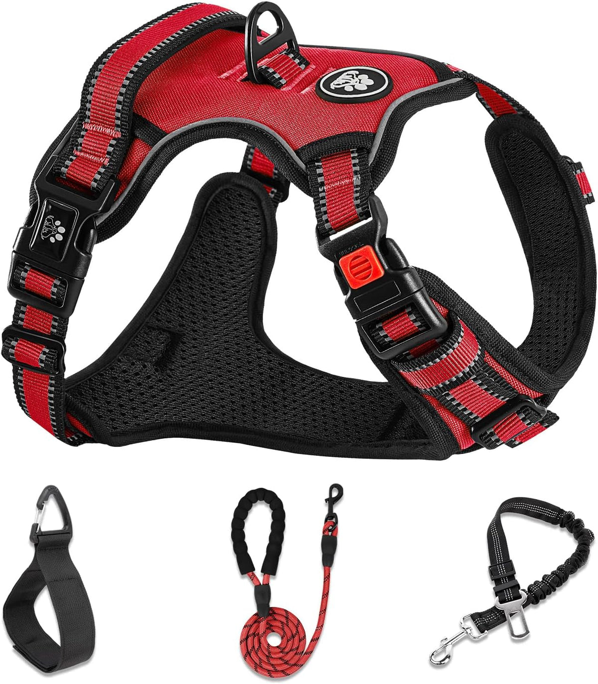 NESTROAD No Pull Dog Harness,Adjustable Oxford Medium Dog Harness with Leash,Reflective No-Choke Pet Vest Harness with Easy Control Soft Handle for Small Medium Large Dogs(M,Pink) - Image 9