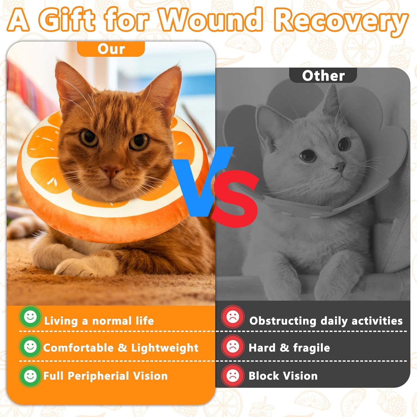 Soft post surgery cat collar alternative preventing licking