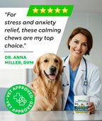Natural chamomile and valerian root pet anxiety relief chews