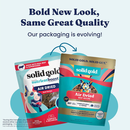 High protein real beef dog treats and toppers text details