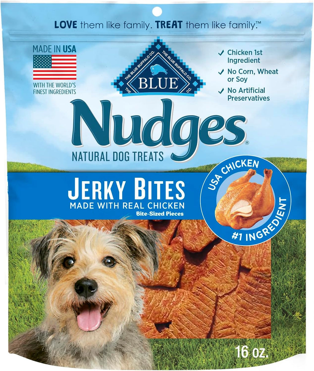 Blue Buffalo Nudges Jerky Bites Dog Treats, Made in the USA with Natural Ingredients, Bite-Sized Pieces, Chicken, 5-oz Bag - Image 11