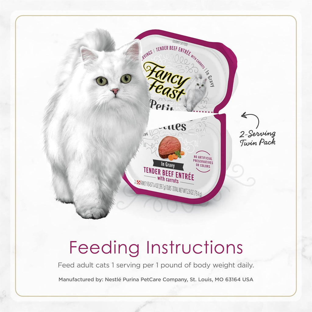 Purina Fancy Feast Petites Tender Beef Entree With Carrots in Gravy Gourmet Wet Cat Food - (Pack of 12) 2.8 oz. Tubs - Image 9