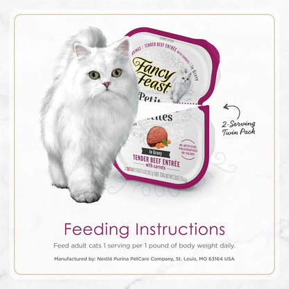 Purina Fancy Feast Petites Tender Beef Entree With Carrots in Gravy Gourmet Wet Cat Food - (Pack of 12) 2.8 oz. Tubs - Image 9