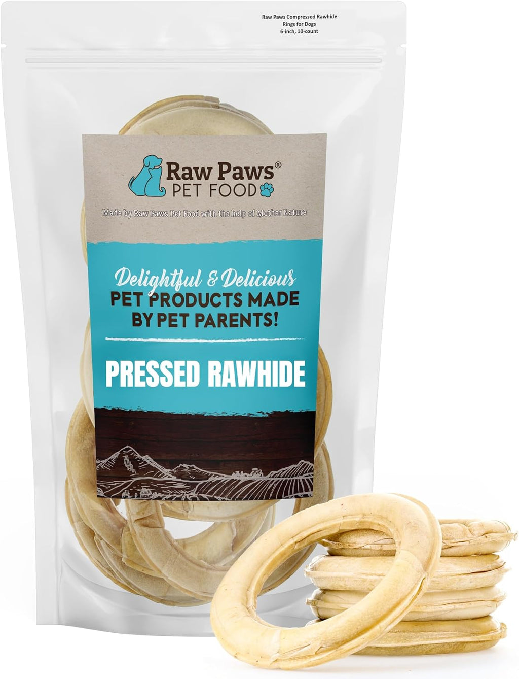 Raw Paws durable dog teething rings on a plain background view