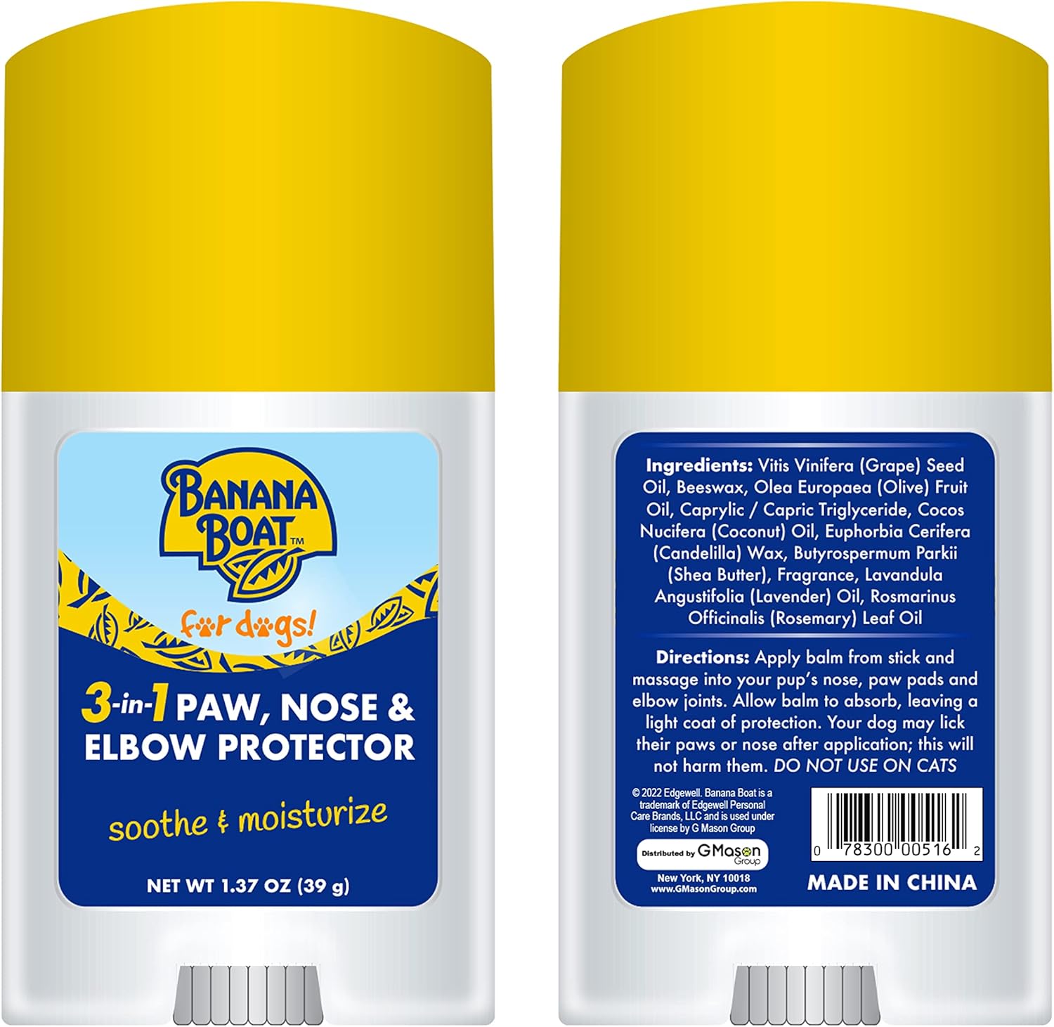 Banana Boat sun protector balm for dogs 1.37 Ounce packaging