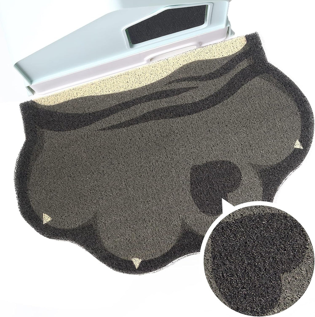 Cute Cat Litter Mat 24"x16", Litter Box Mat, Litter Trapping Mat, Soft on Kitty Paws, Easy Clean, Anti Slip, Pet Accessories, Door Floor mats - Grey Pink - Image 10
