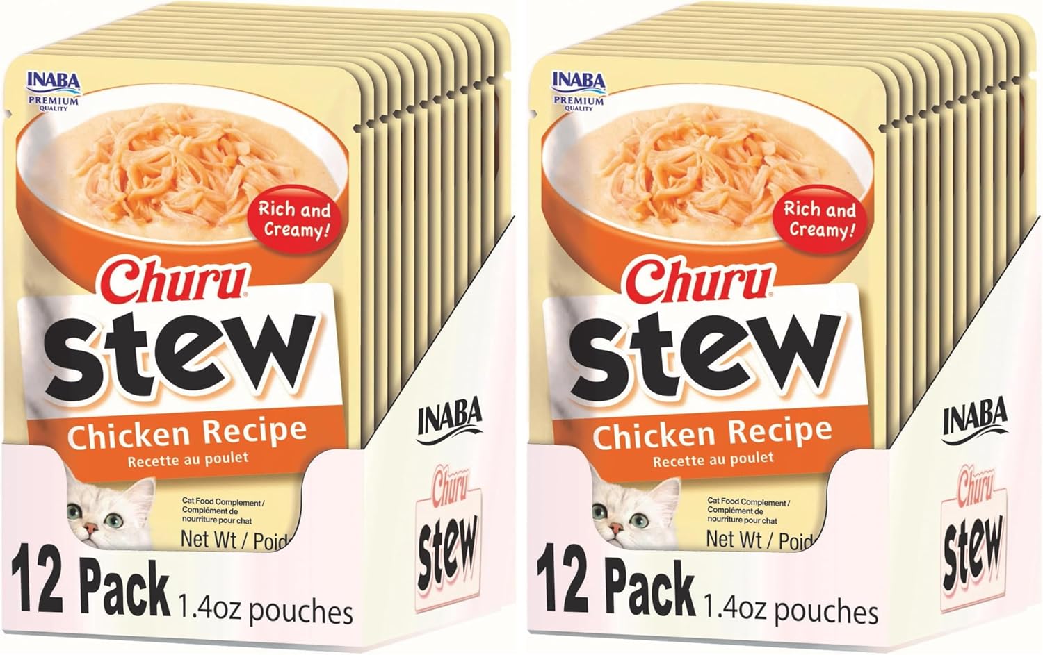 INABA Churu Stew for Cats, Side Dish Pouch with Vitamin E, 1.4 Ounces per Pouch, 12 Pouches, Chicken & Seafood Variety - Image 14