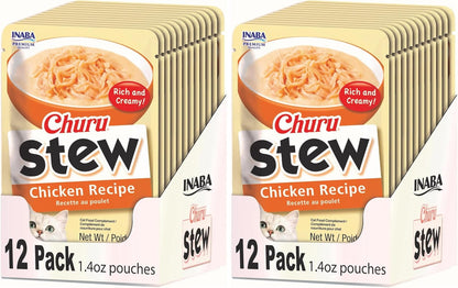 INABA Churu Stew for Cats, Side Dish Pouch with Vitamin E, 1.4 Ounces per Pouch, 12 Pouches, Chicken & Seafood Variety - Image 14