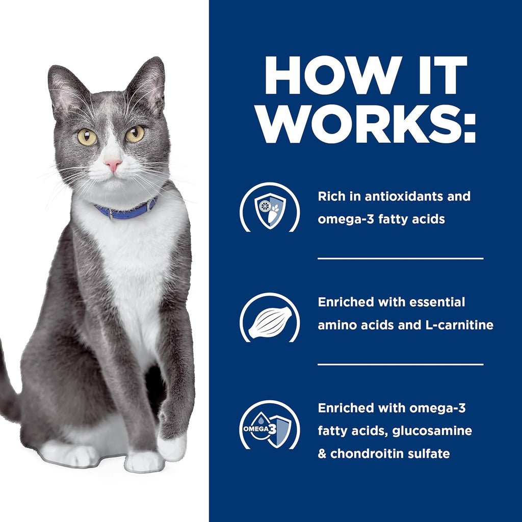 Authentic Hill's Brain Care and joint health kibble for senior cats packaging
