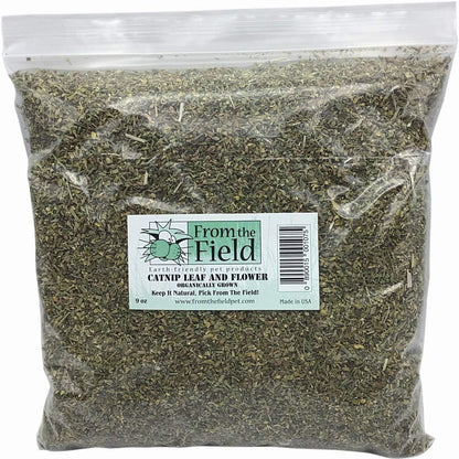 All natural USA grown catnip dried herbs inside clear resealable jar for cats and kittens