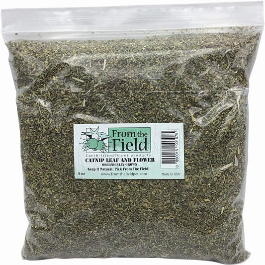 All natural USA grown catnip dried herbs inside clear resealable jar for cats and kittens