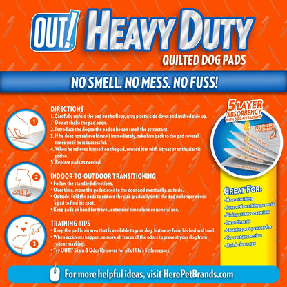 OUT! Petcare Puppy Pads XXL, Heavy Duty, Leak Proof Pee Pads for Dogs, Potty Training & Housebreaking, Puppy Essentials (26"x30", 30 Count) - Image 10