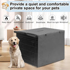 HiCaptain water resistant 600D dog crate cover protecting a pet crate indoors