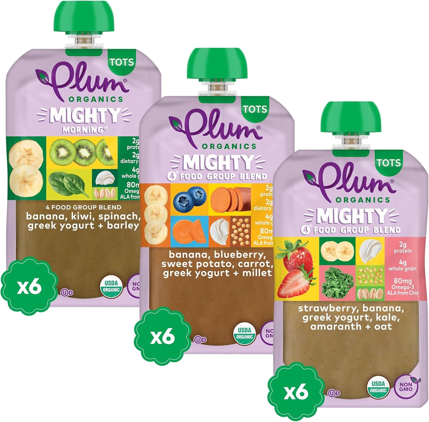 Plum Organics Mighty 4 variety pack front view