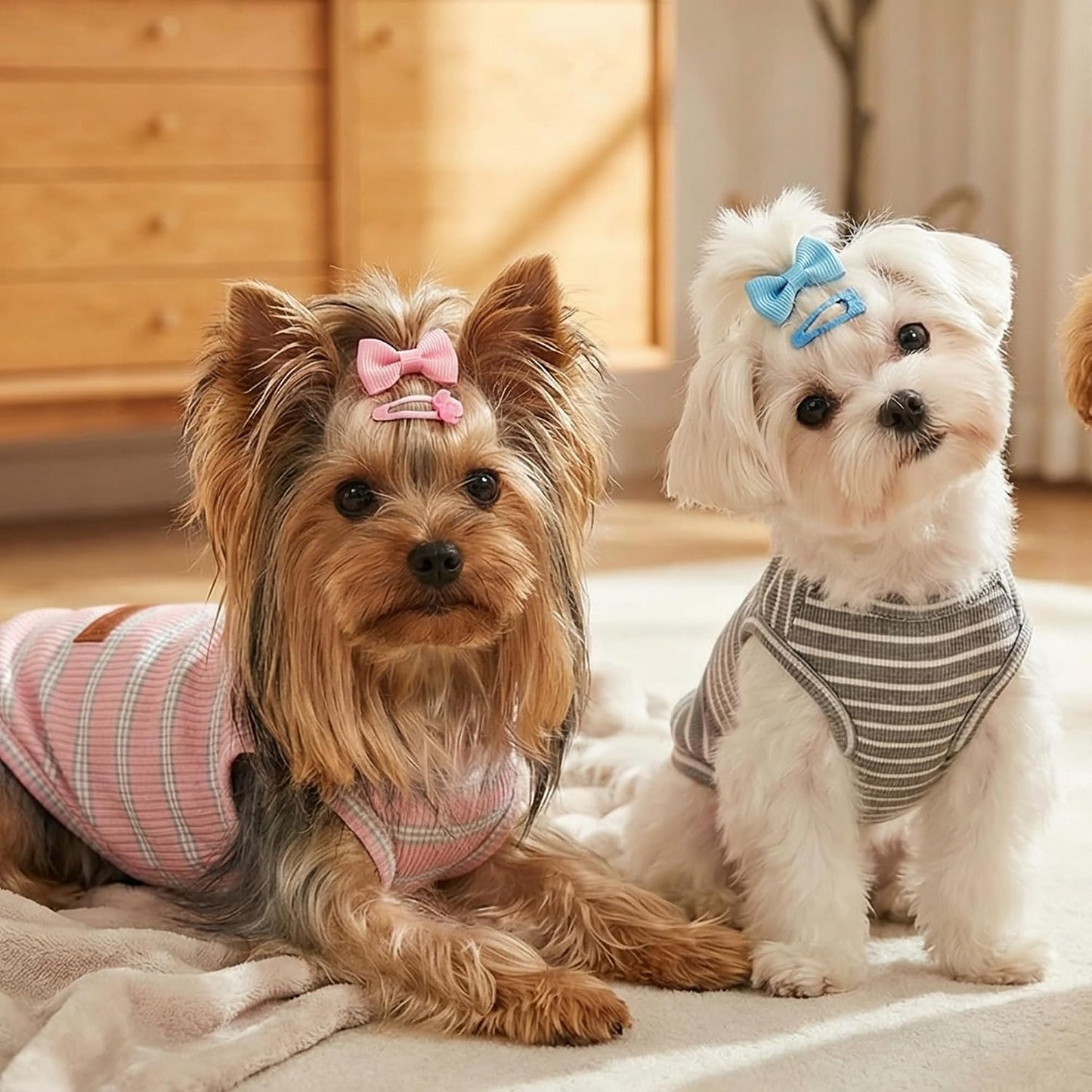 Puppy wearing soft cotton breathable pet vest