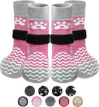 PUPTECK Anti Slip Dog Socks with Double Grippers for Hardwood Floors, Shoes for Hot/Cold Pavement, Boots & Paws Protectors to Prevent Licking, Traction Booties for Senior Small Large Dogs - Image 9
