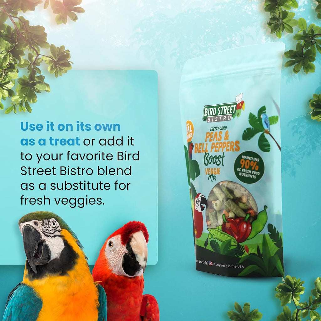 Healthy bird food topper in a bowl for cockatiels