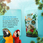 Healthy bird food topper in a bowl for cockatiels