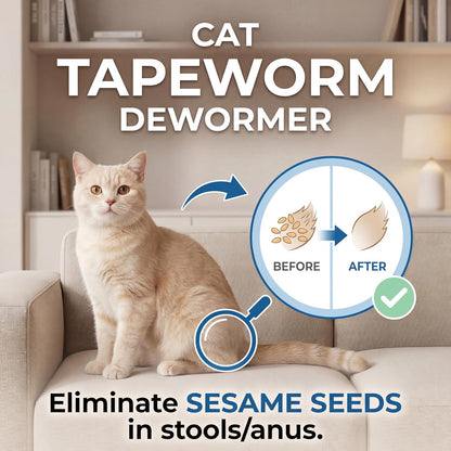 Praziquantel deworming tablets for cats and kittens six weeks and older.