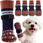Kuoser Dog Socks for Hardwood Floors Anti Slip, Grippy Socks for Dogs to Prevent Licking Paws, Comfy Booties Dog Anti Scratch Socks Pet Protectors for Jnjured Paw, 4 Pack-S - Image 13