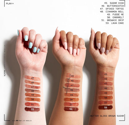 Authentic USA imported NYX lip gloss collection featuring the Vanilla Cream Pie variant.