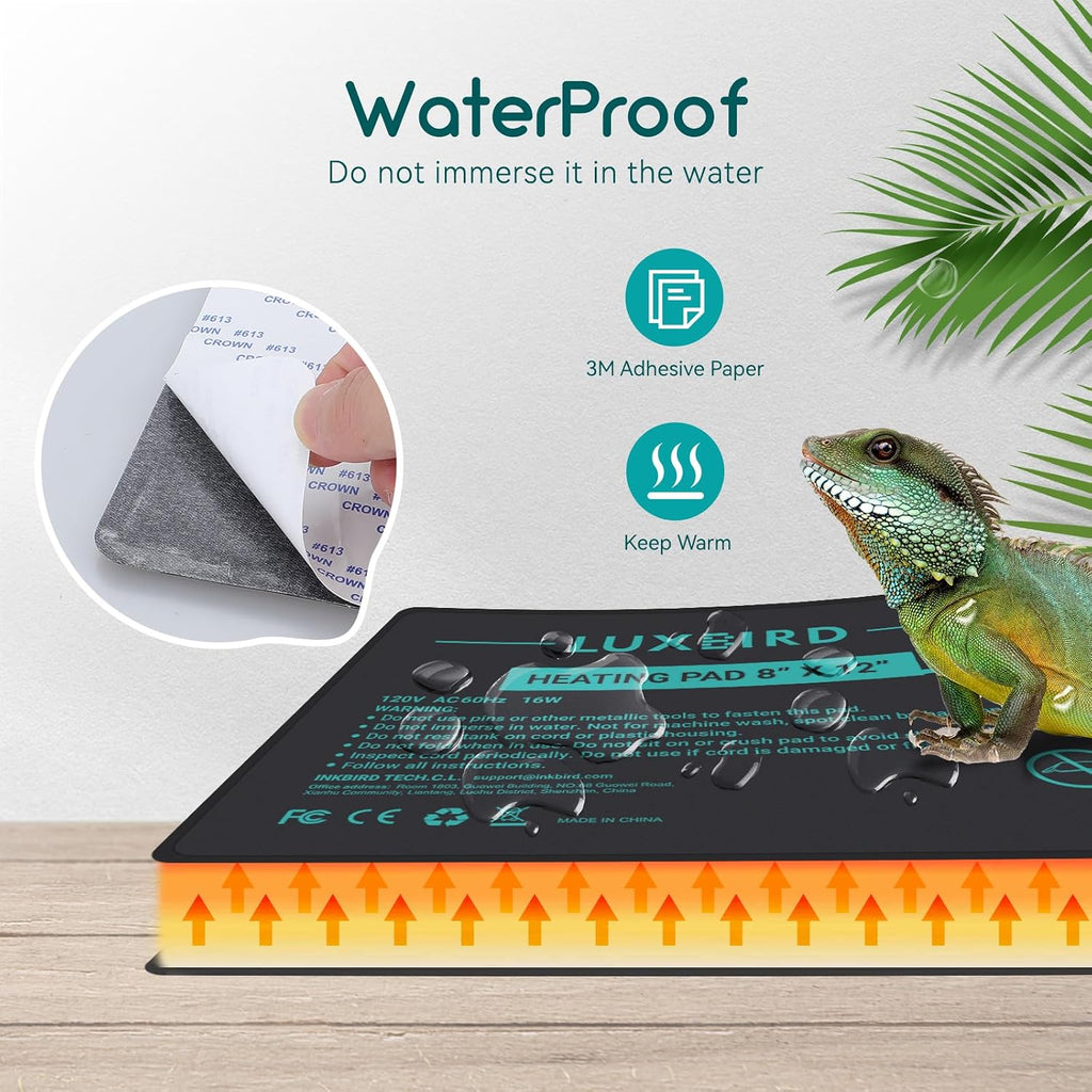 Luxbird 8x12 inch heating mat dimensions and flexible surface
