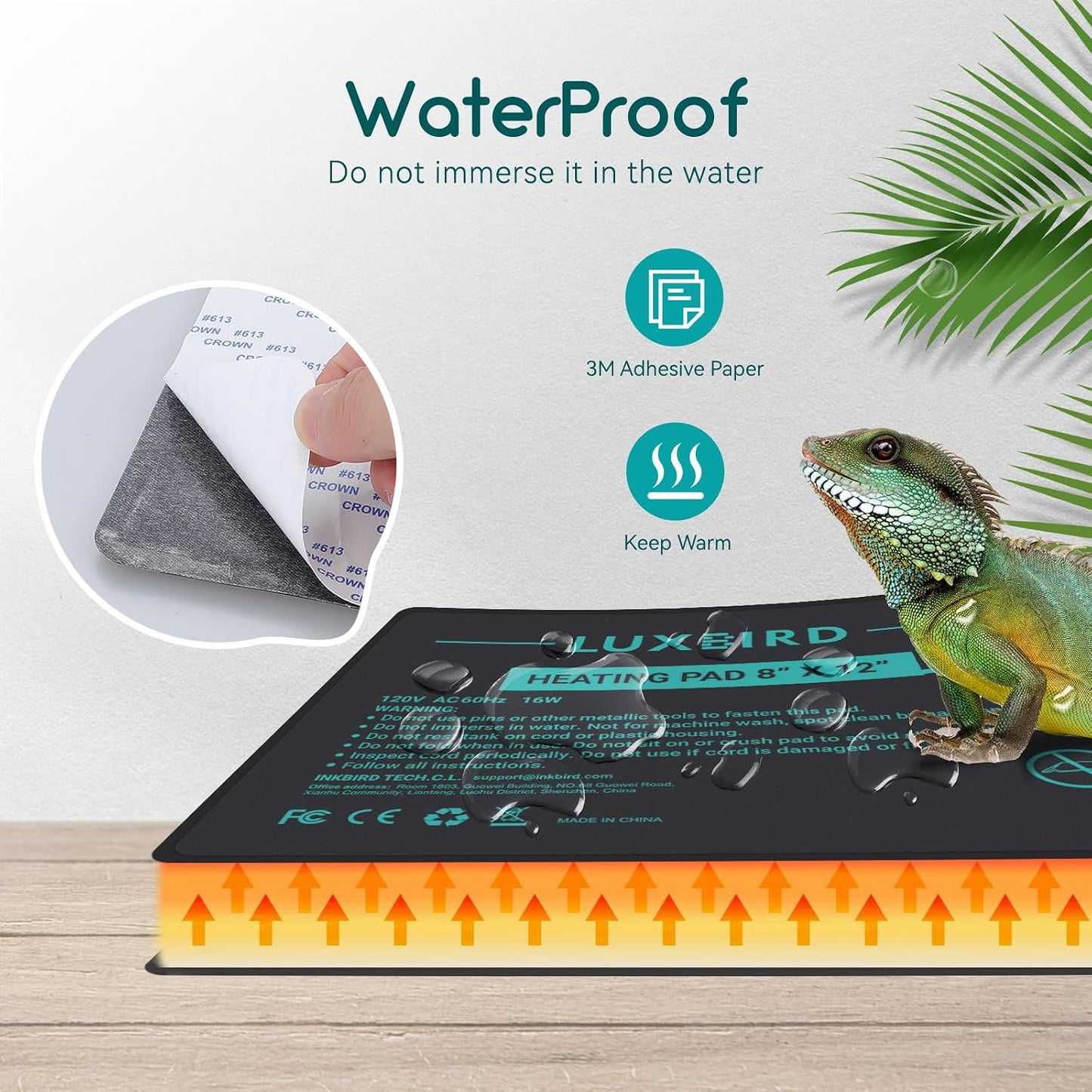 Two 8x12 inch Luxbird heating mats arranged for terrarium setup