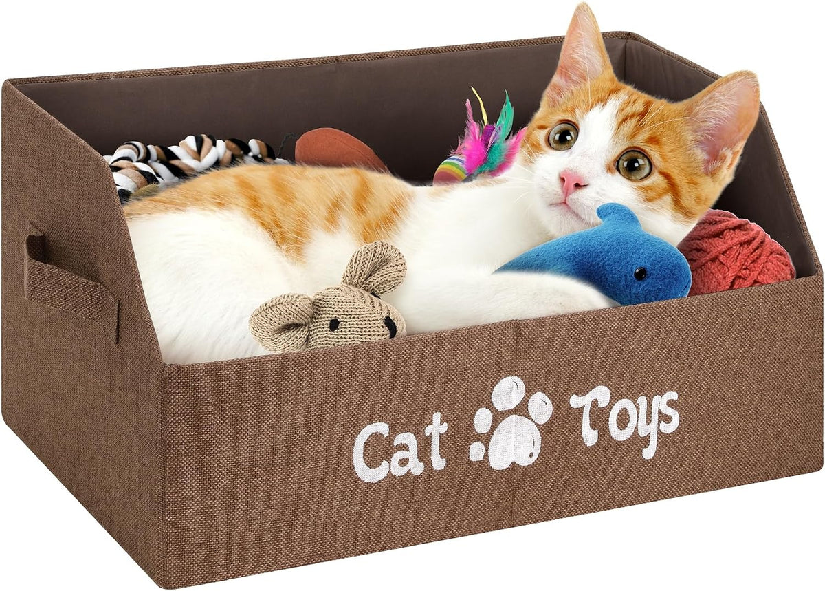 Premium imported fabric cat toy basket holding ten kilograms of pet blankets and clothes