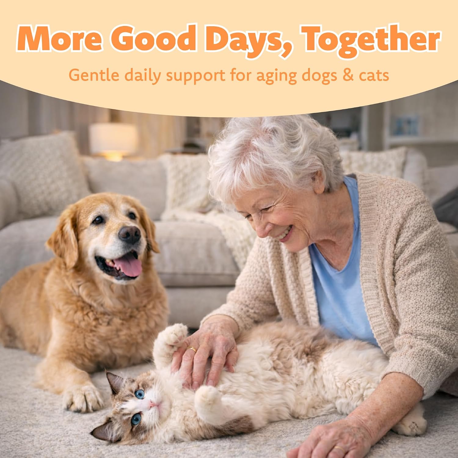 Senior dog and cat nutritional supplement 60 capsules bottle
