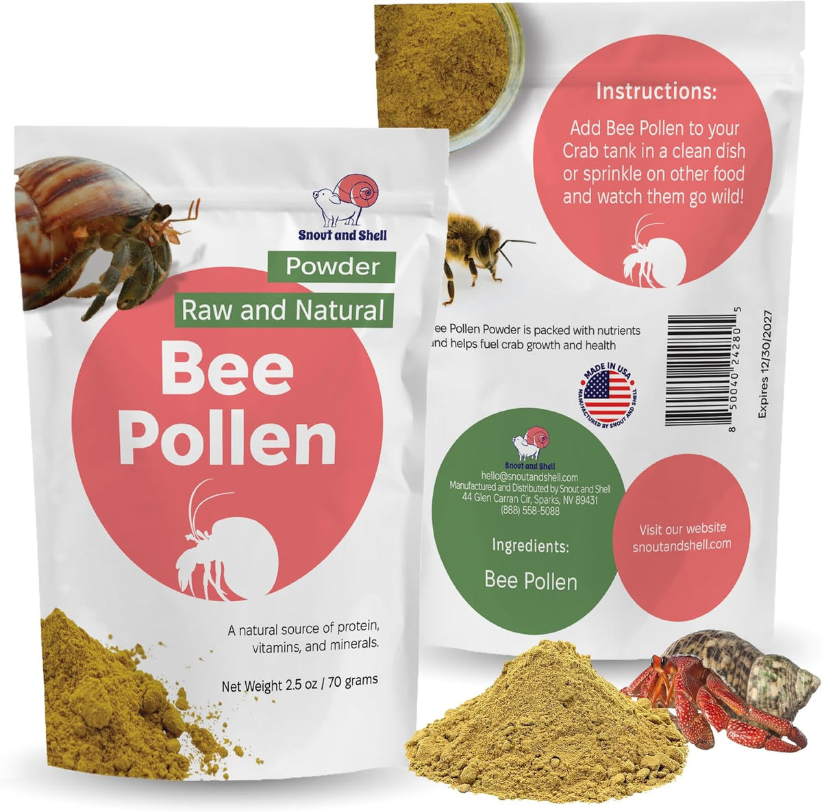 Oyster Shell Supplement for Hermit Crabs - Natural Calcium Source for Molting Support - Auto Feeder Compatible - USA-Sourced Crushed Shell Powder for Stronger Exoskeletons and Shell Health - Image 9