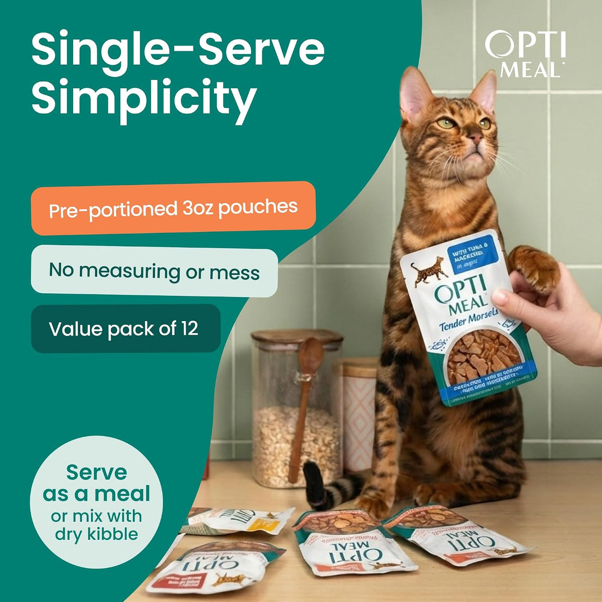 Optimeal salmon tuna shrimp mackerel cod cat pouches layout