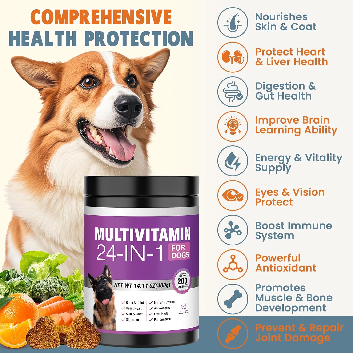 TTLXBL canine chewable supplements for dog joint pain support