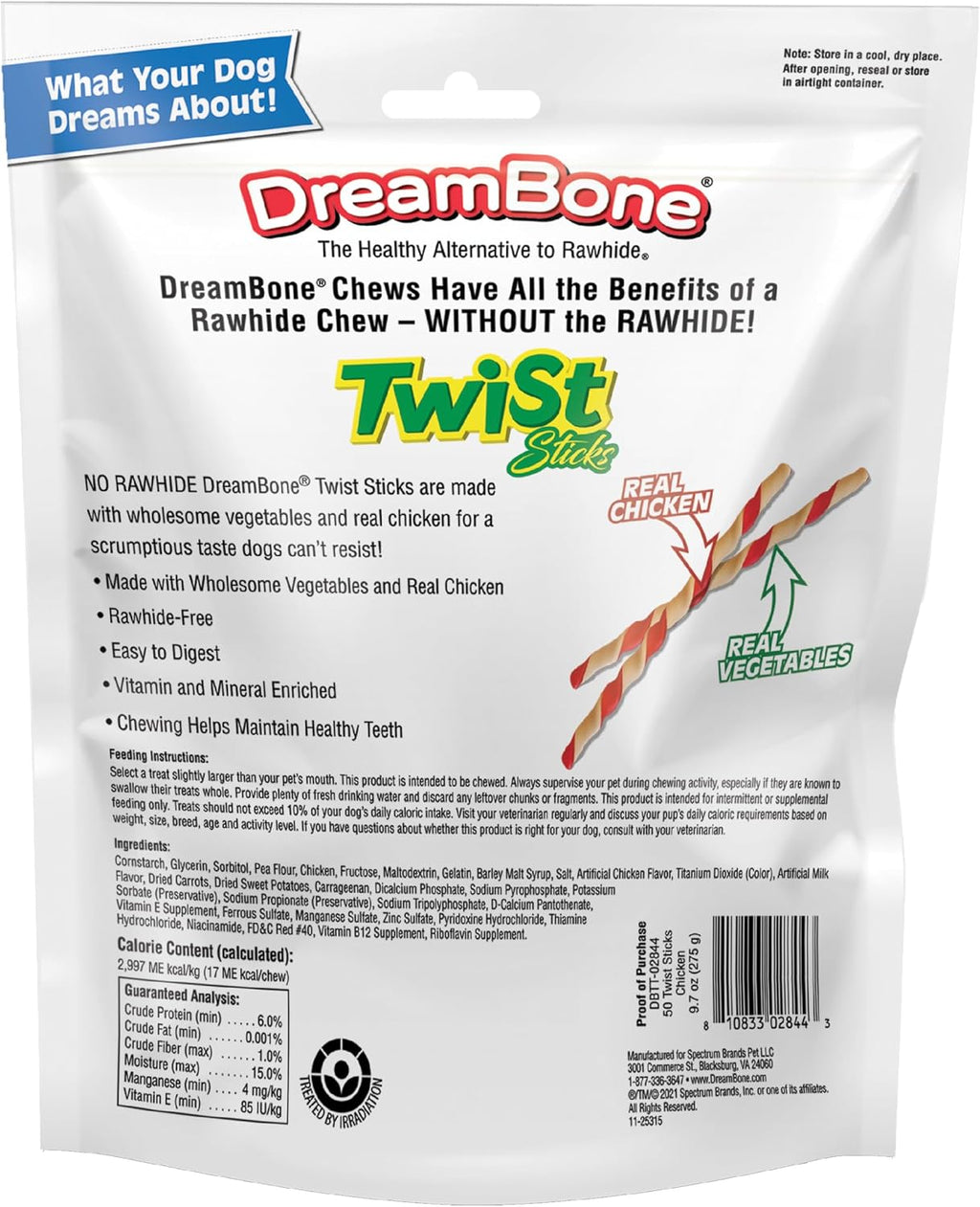 DreamBone Twist Sticks Chews for Dogs, Treat Your Dog to Easy-to-Digest Rawhide-Free Chews Made with Real Vegetables and Chicken, 50 Count - Image 10