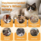 Nutritional benefits of Cudory cat allergy supplements including Omega 3 fish oil and probiotics.