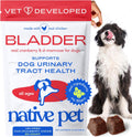 Native Pet Dog Cranberry Supplement front packaging showing 60 bladder chews for canine urinary health.