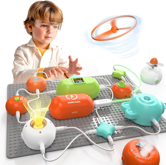 SMILESSKIDDO electronics exploration science kit box packaging front view showing colorful circuit parts.