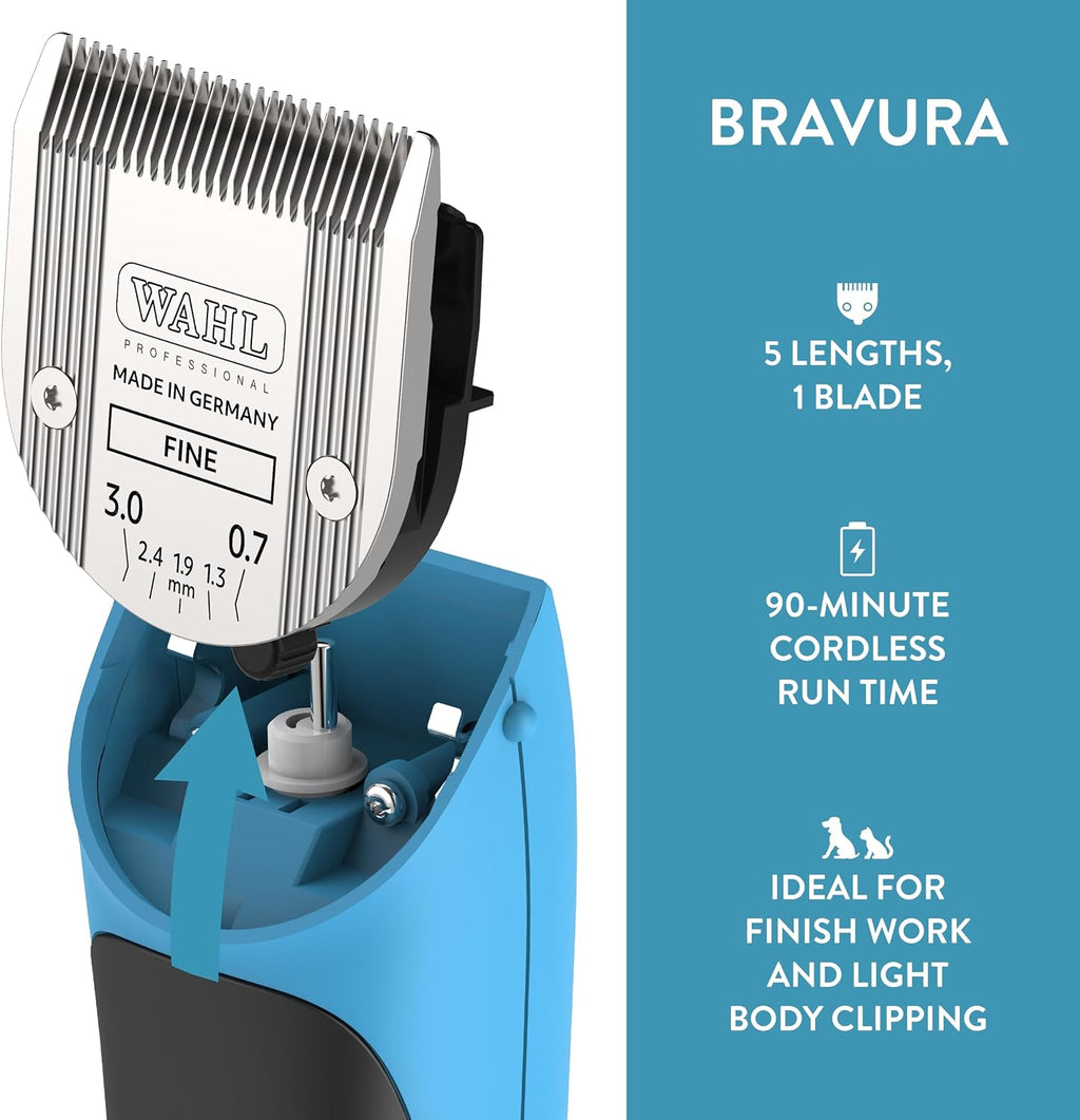 Professional dog clipper kit by Wahl with guide combs and charging stand