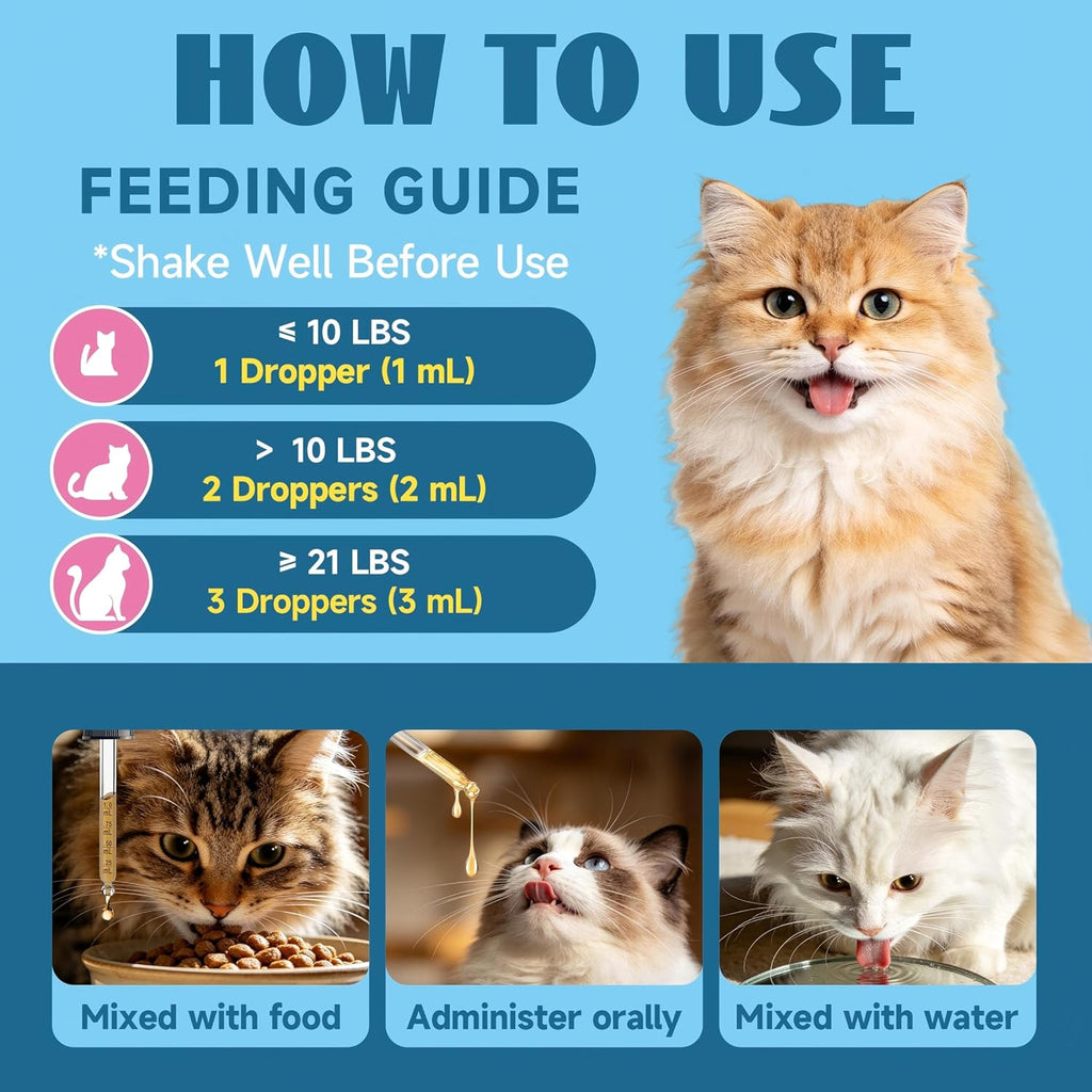 Brightbarki taurine drops for cats showing allergen free formula details