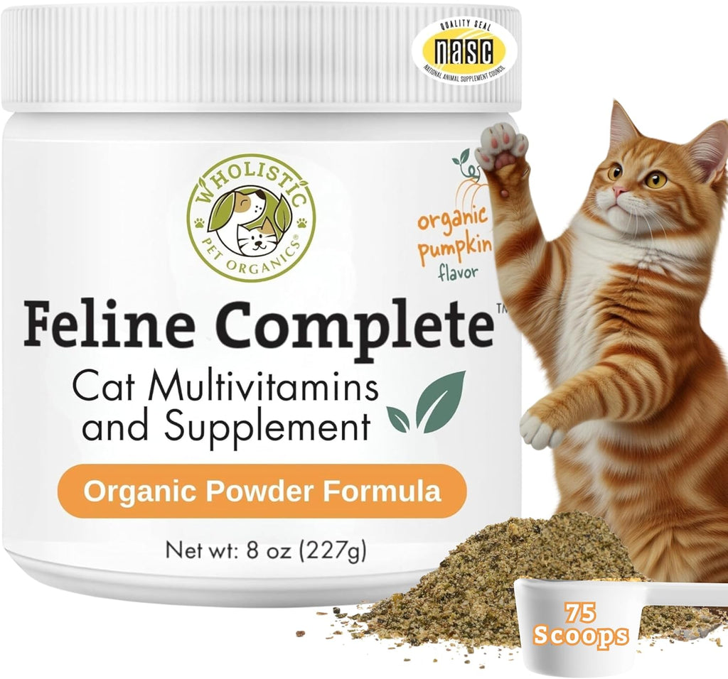 Wholistic Pet Organics Feline Complete - 4 oz - Organic Cat Multivitamin + Probiotic Supplement for Overall Health, Skin & Coat Support - Cat Vitamins for Cats Health - Kitten & Senior - 37 Scoops - Image 12