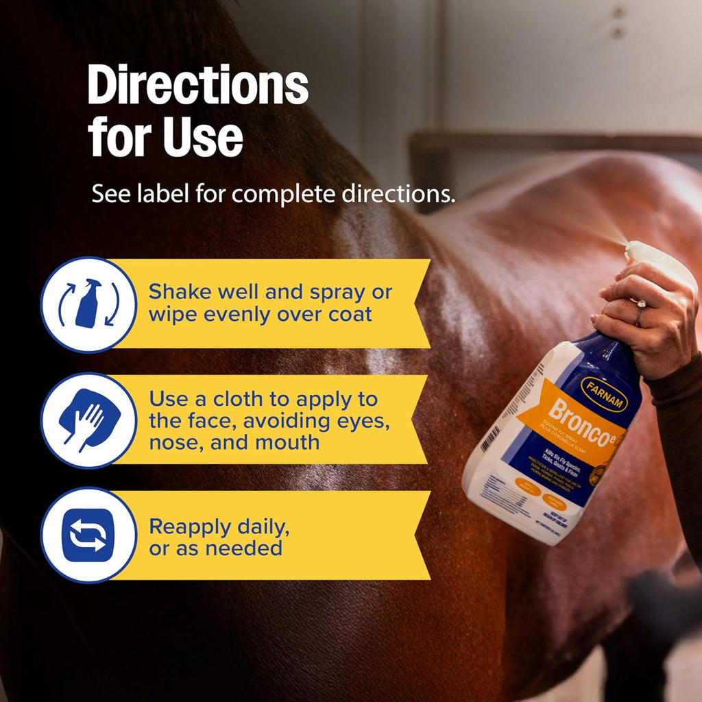 Farnam Bronco multi-purpose insecticide back label instructions