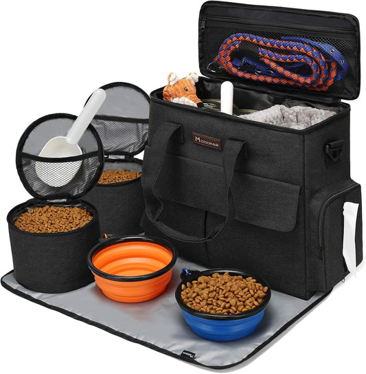 Modoker dog travel bag front view with handles and premium zippers