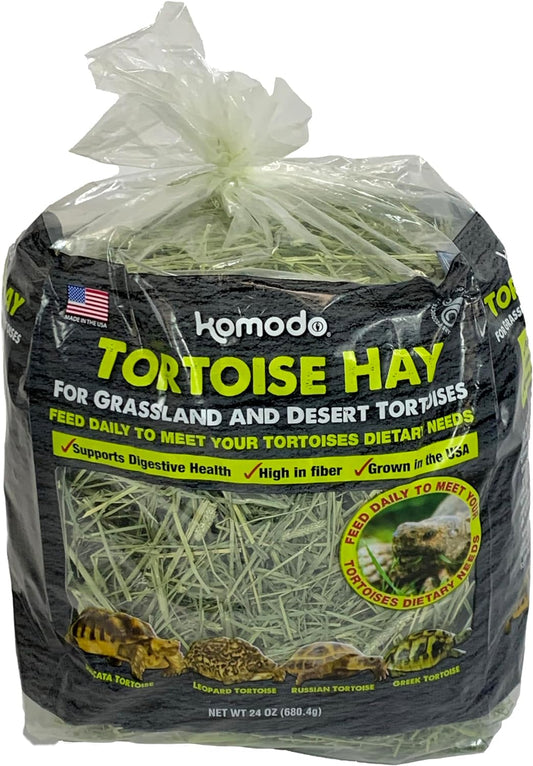 Multipet Tortoise Hay 24 Ounce front view of premium reptile food bag