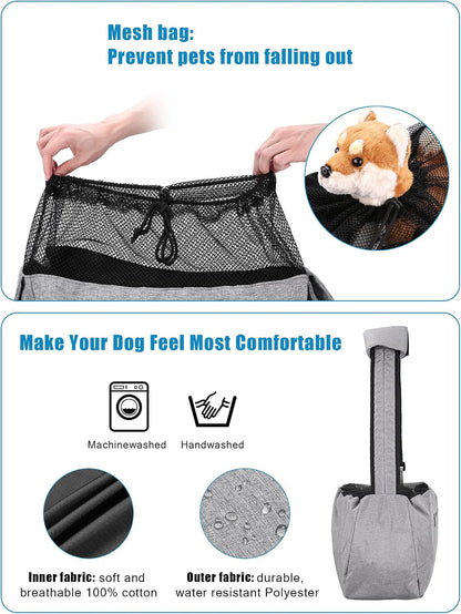 Side view of Ownpets dog sling with storage pocket