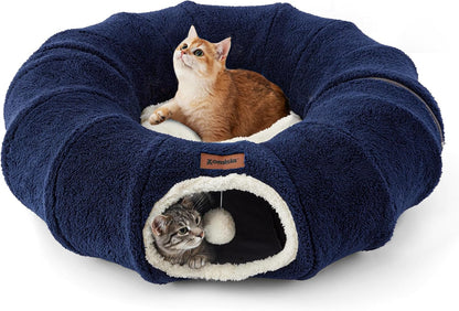 ZOMISIA premium imported cat tunnel bed placed in a modern living room setting
