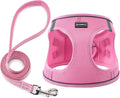 BOOMIBOO dog harness with leash set front view pink step in vest for small dogs