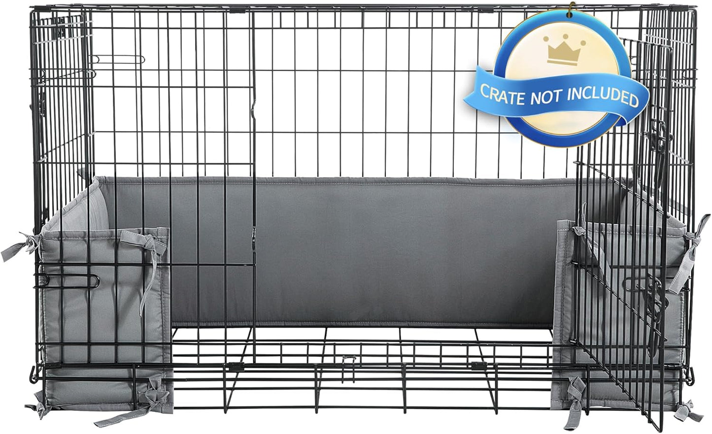 HOMBYS dog crate bumper front view inside a wire kennel cage